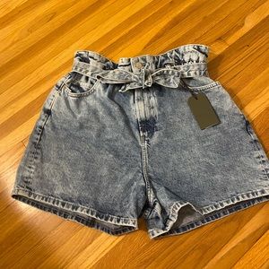 NEW AllSaints Paperbag Denim Shorts